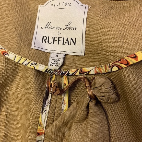 Mise en Scene Sz 6 Ruffian Anthropologie Linen Trench Coat Dress NEW - Picture 6 of 12